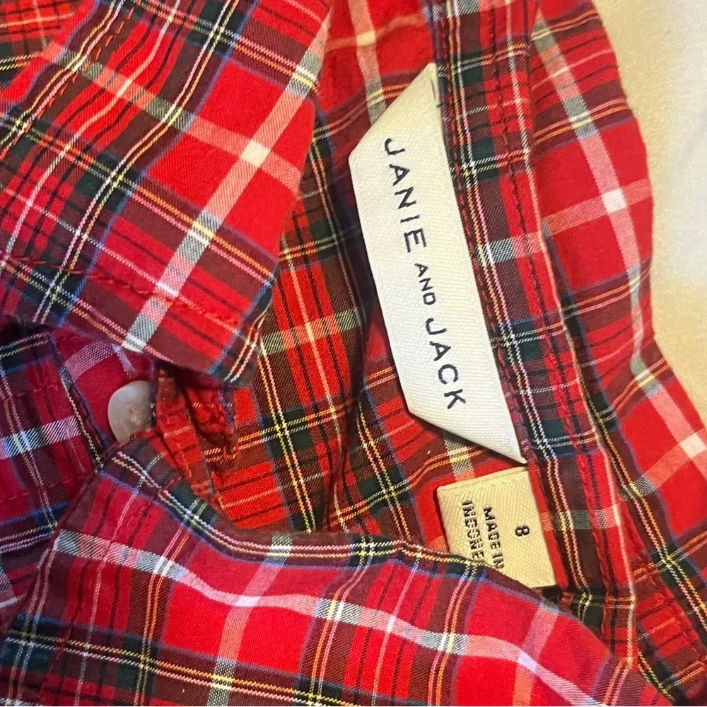 Janie and Jack Red Plaid Shirt - Picture 3 of 6